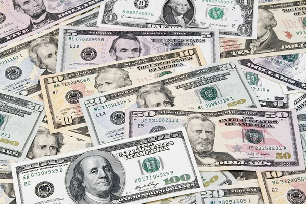 Verschiedene amerikanische Banknoten — Stockfoto