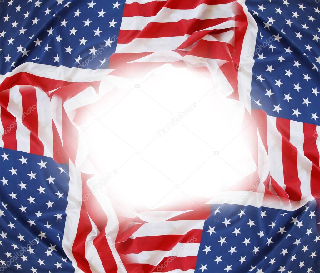 USA flags frame