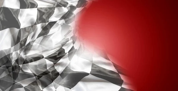 Checkered flag on red — Stock Photo, Image