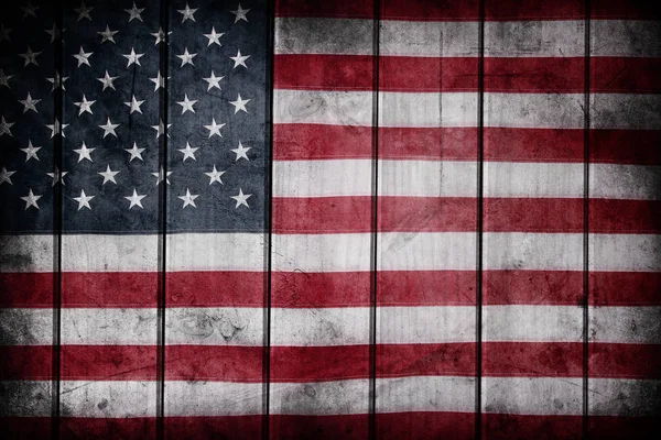 Amerikanska flaggan i styrelser — Stockfoto