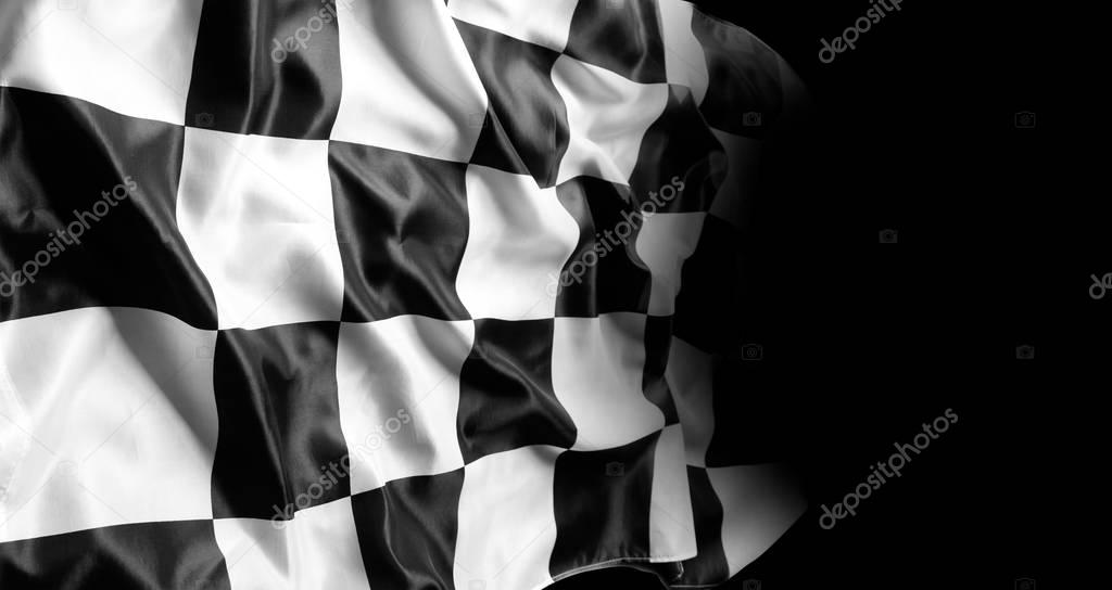 Checkered flag on black