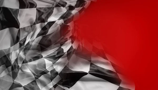 Шахматный флаг на красном — стоковое фото