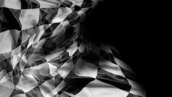 Checkered flag on black — Stock Photo, Image