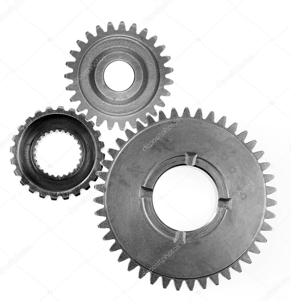 Three steel gears