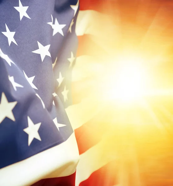 USAs flag og himmel - Stock-foto