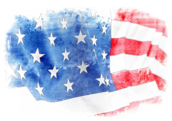 USA flagga på vit — Stockfoto