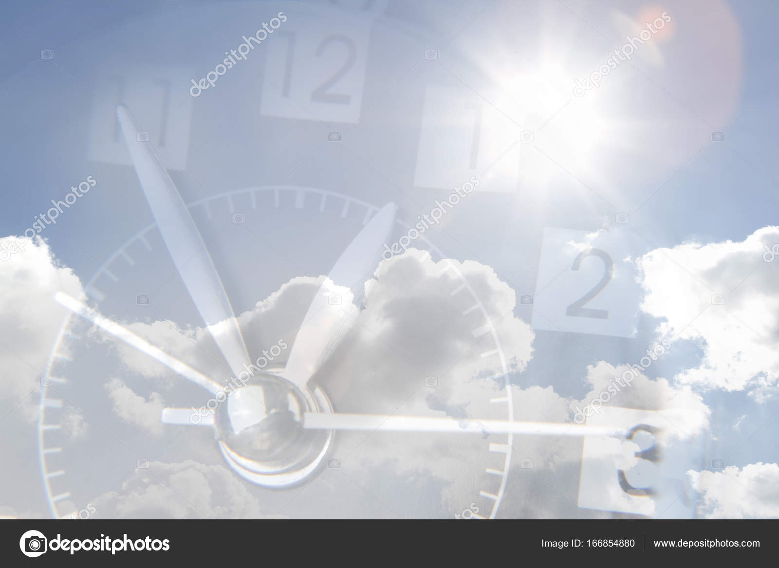 Clock in sky Stock Photo by ©stillfx 166854880