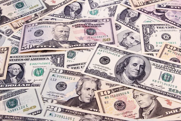 Çeşitli Amerikan banknotlar — Stok fotoğraf