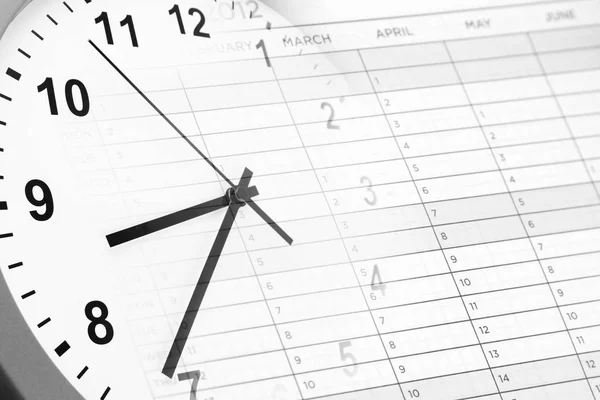 Clock and calendar — Stock Photo, Image