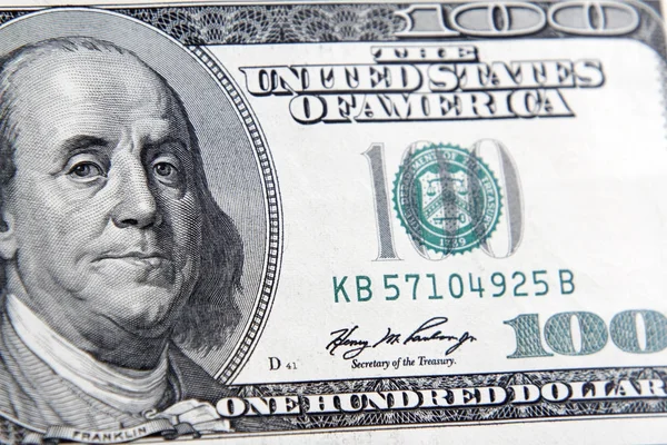 Benjamin Franklin en billetes — Foto de Stock