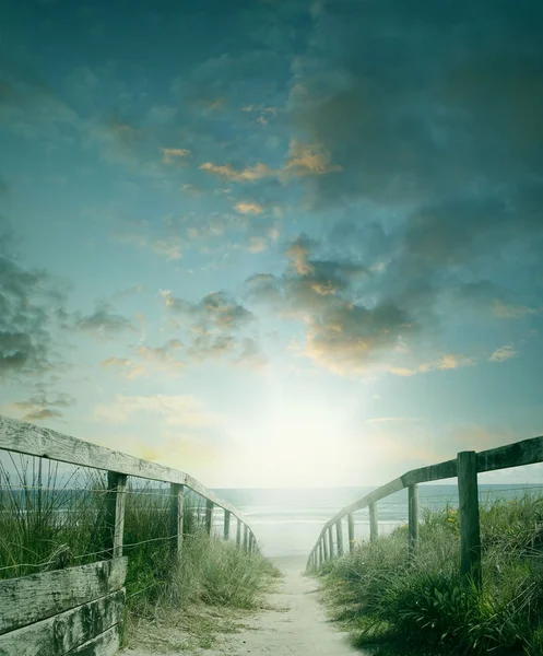 Fußweg zum Strand — Stockfoto