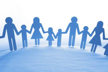 Family together holding hands clipart