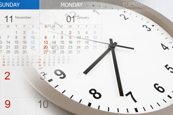 Clock and calendar — Stock Photo, Image