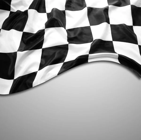 Checkered flag on grey — Stock Photo, Image