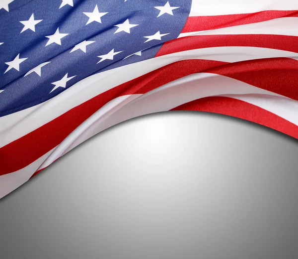 US-Flagge auf grau — Stockfoto