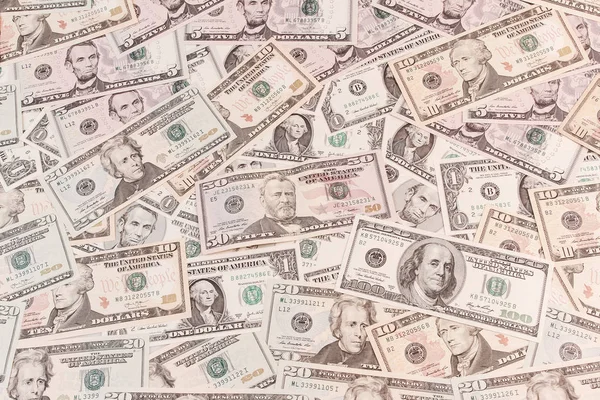 Асорті американських банкнот — стокове фото