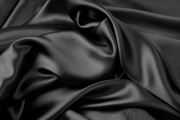 Fekete selyem szövet — Stock Fotó