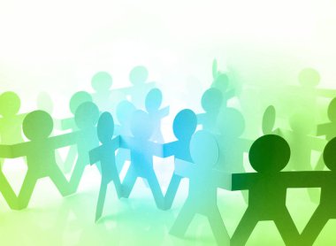 Ekip çalışması. Ortaklık. Kağıt zinciri takım