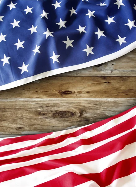 Amerikanische Flagge auf Brettern — Stockfoto