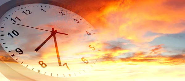 Clock in sky — Stock Photo, Image