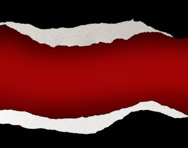 Yırtık kağıt üzerinde kırmızı