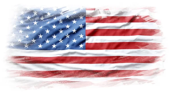 USA vlag op wit — Stockfoto