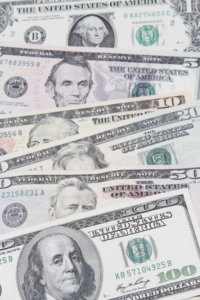 Çeşitli Amerikan banknotlar — Stok fotoğraf