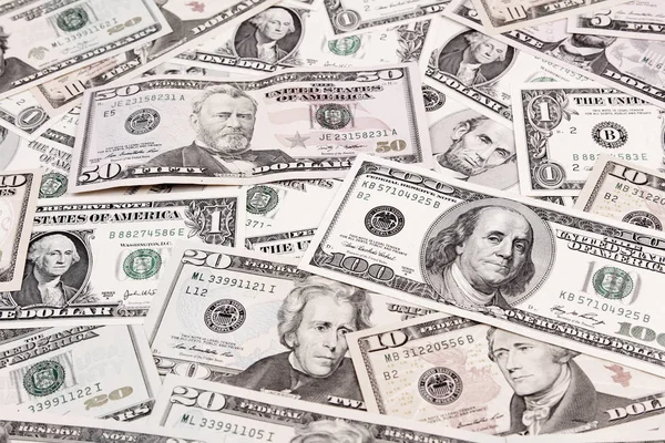 Uang kertas Amerika Bermacam-macam — Stok Foto