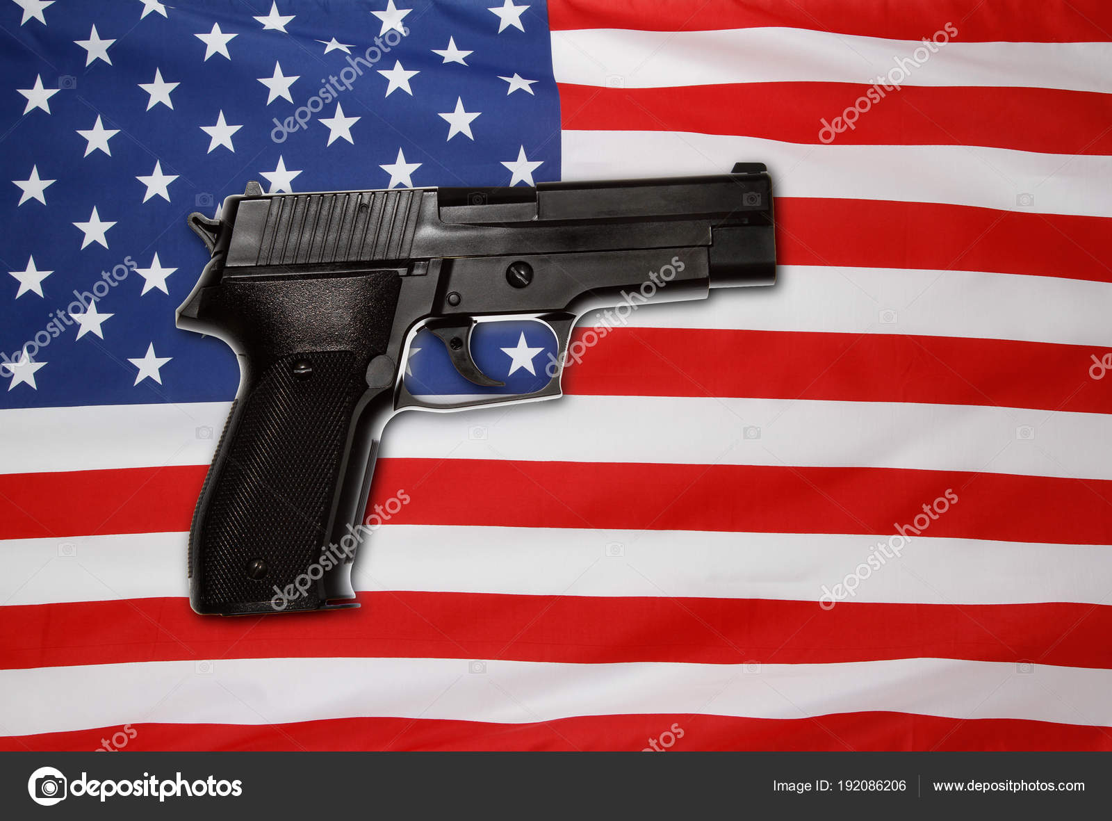 Gun and USA flag — Stock Photo © stillfx 192086206