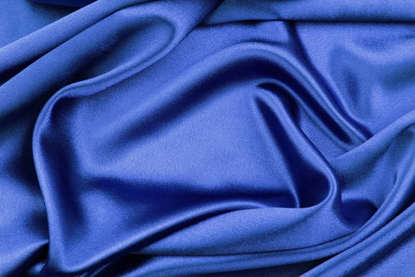 Blue silk fabric — Stock Photo, Image