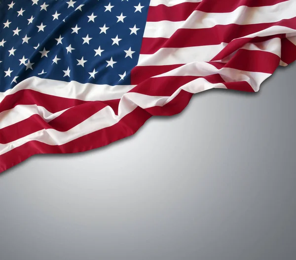 USA vlag op grijs — Stockfoto