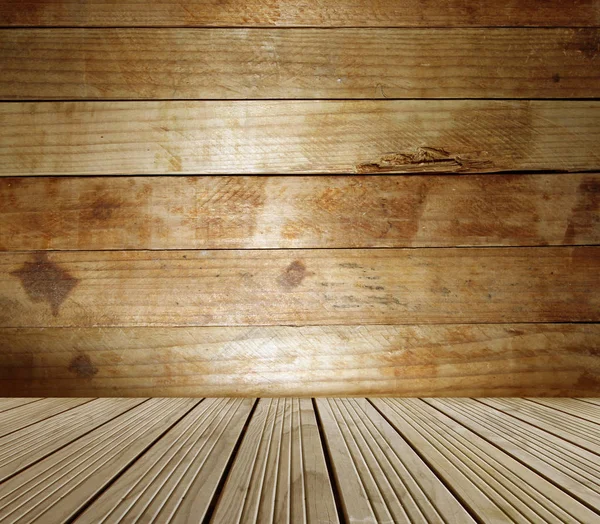 Wooden floor and wall — Stock Photo, Image