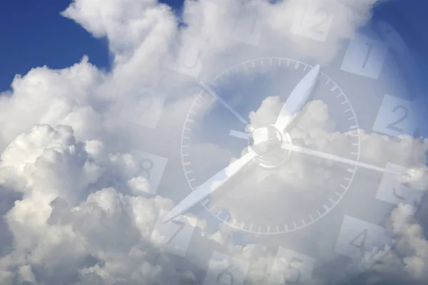 Clock in sky — Stock Photo, Image