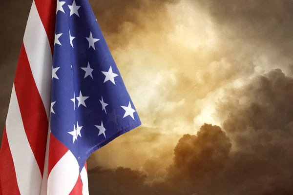 USA flag and sky — Stock Photo, Image