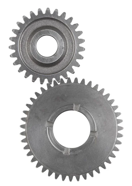 Two steel gears — Stock Photo, Image