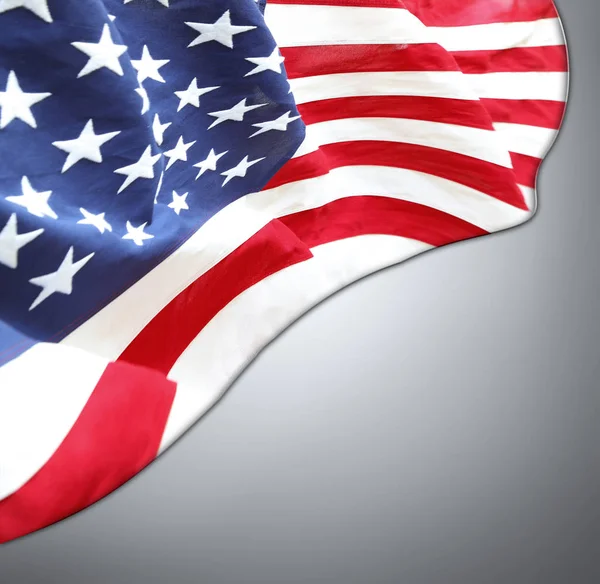 US-Flagge auf grau — Stockfoto