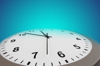 Clock on blue background clipart