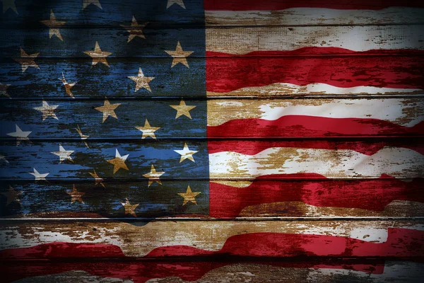 Amerykańską flagę na deski — Zdjęcie stockowe