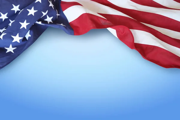 American flag on blue — Stock Photo, Image