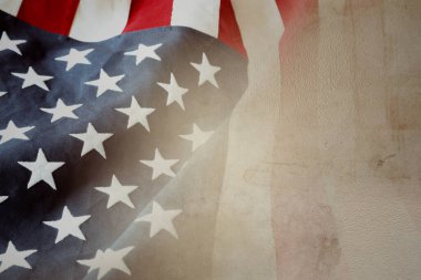 Kahverengi arka planda Amerikan bayrağı
