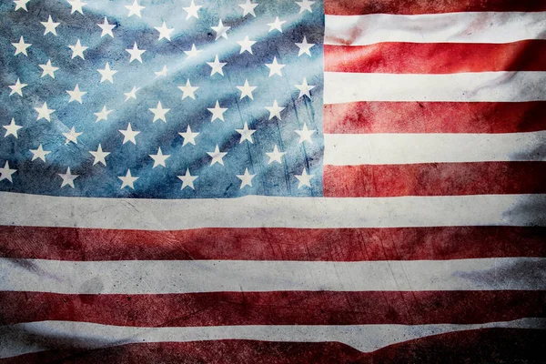 Closeup Grunge American Flag — Stock Photo, Image