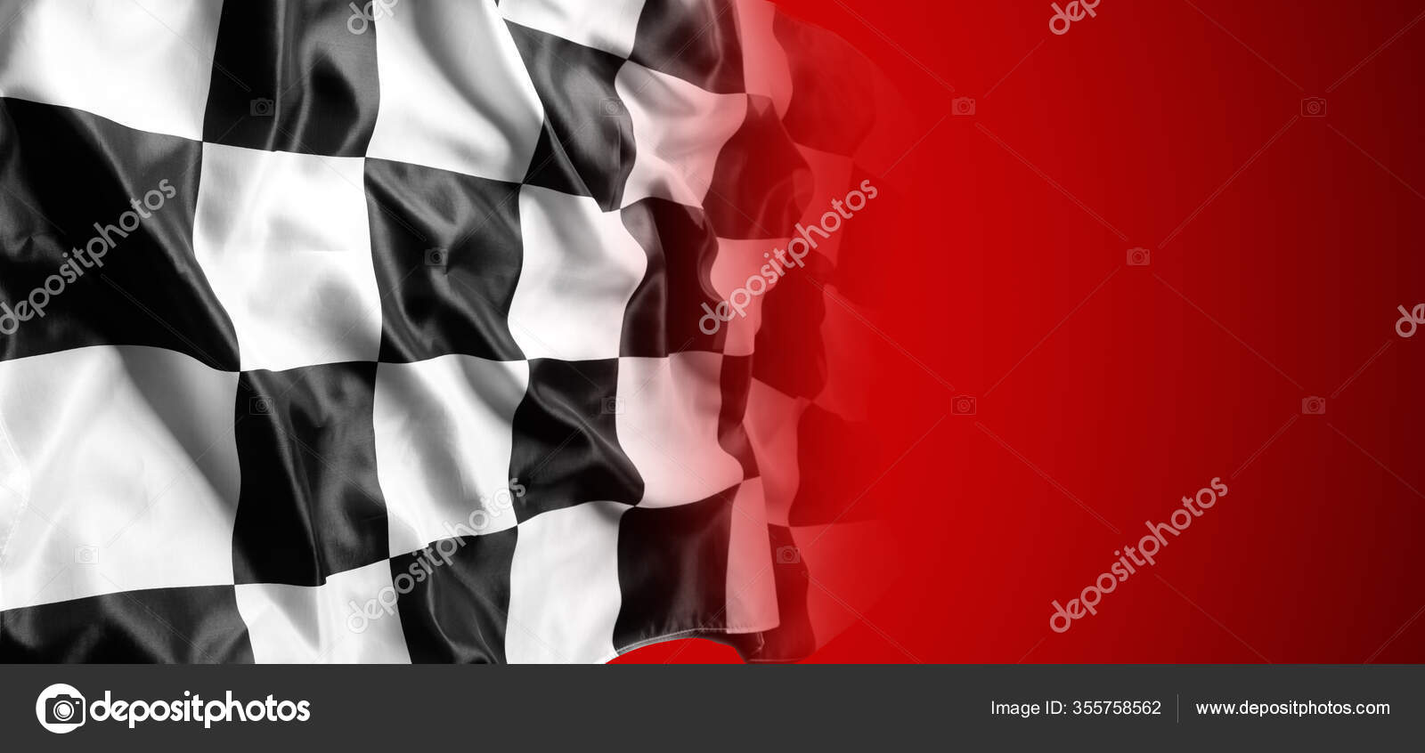 Checkered Black White Flag Red Background Stock Photo by ©stillfx 355758562