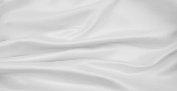 Closeup Rippled White Silk Fabric Lines — Stock Photo, Image