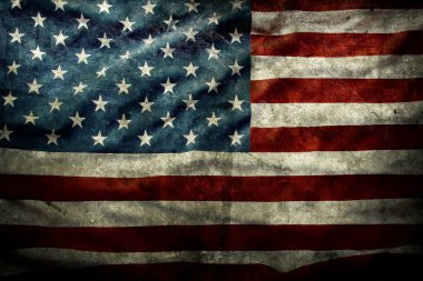 Grunge Amerikan bayrağına yakın çekim