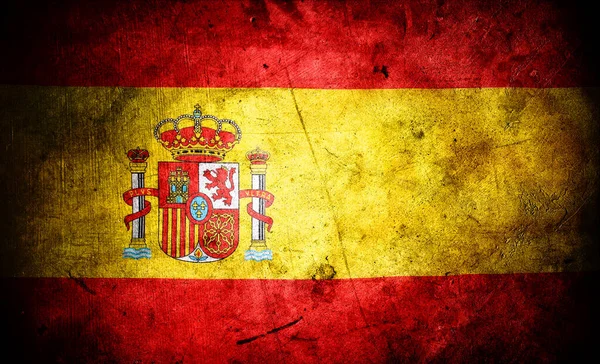 Closeup Grunge Spanish Flag — Stock Photo, Image