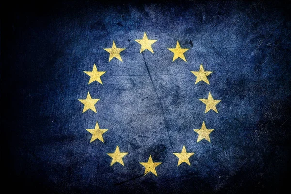 Vlag Van Europese Unie Grunge Effect — Stockfoto