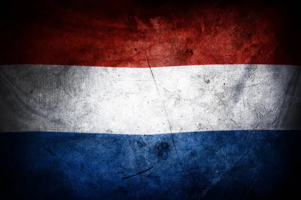 Close Van Grunge Nederlandse Vlag — Stockfoto