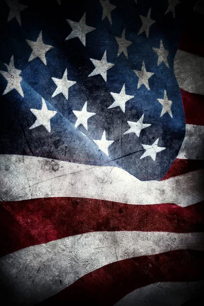 Zbliżenie Grunge Amerykańska Flaga — Zdjęcie stockowe
