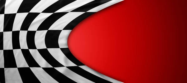 Kırmızı Arkaplanda Işaretlenmiş Siyah Beyaz Bayrak — Stok fotoğraf