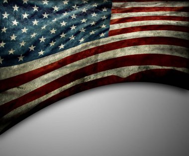Gri arkaplanda Amerikan bayrağı